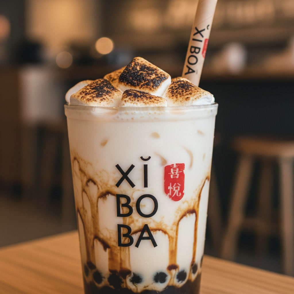 Brown Sugar Boba Fresh Milk with Marshmallow Bakar